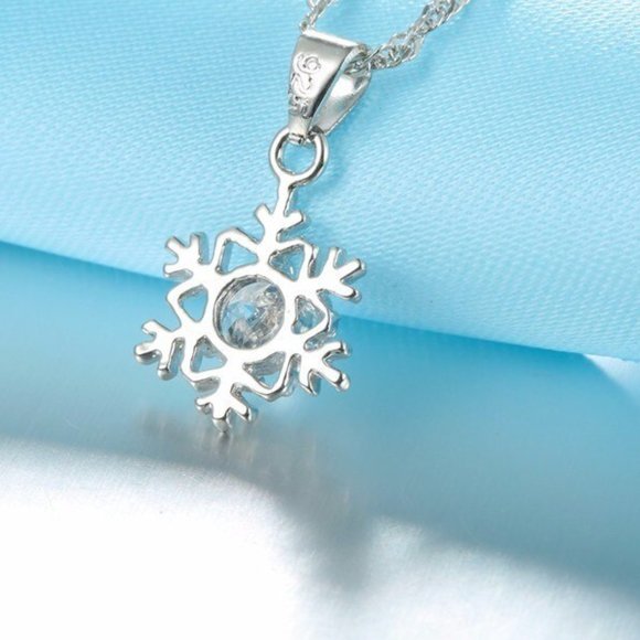 ❤️ Snowflake Woman 925 Sterling Silver Pendant Earrings And Necklace Set - Picture 4 of 8